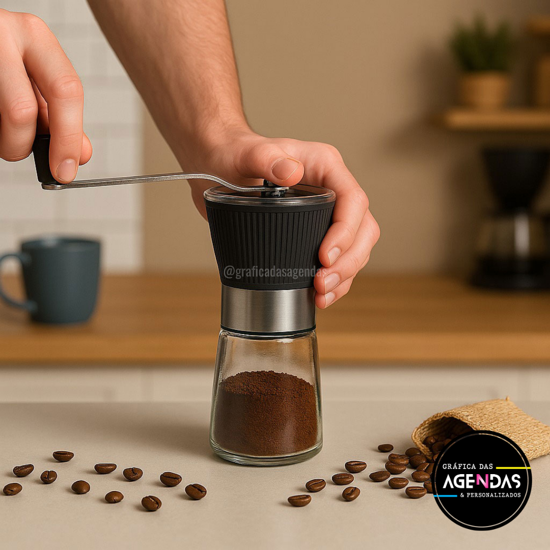 Moedor Manual de Café - Vidro e Aço Inox